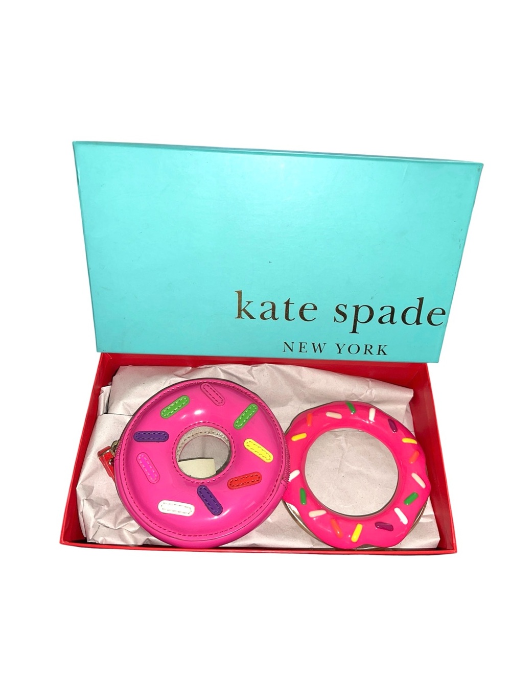 KATE SPADE NEW YORK X DARCEL DONUT COIN PURSE AND BRACELET SET